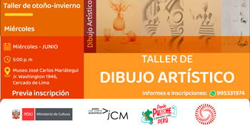  Taller presencial "Dibujo artístico"  del Museo José Carlos Mariátegui