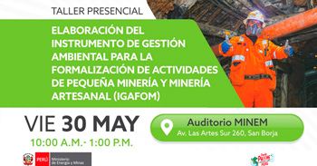 Taller presencial de "Elaboración del Instrumento de Gestión Ambiental " del MINEM