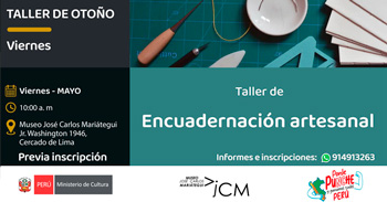 Taller presencial "Encuadernación artesanal" del Museo José Carlos Mariátegui
