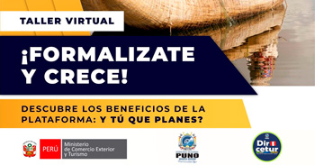  Taller online "Descubre los beneficios de la plataforma: Y tú qué planes" de la DIRCETUR Puno