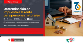 Taller online gratis "Determinación de impuesto a la renta para personas naturales" del MTPE
