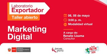 Taller online gratis de "Marketing Digital" de PromPerú