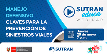  Webinar online "Claves para la prevención de siniestros viales"  de la SUTRAN