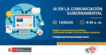 Webinar online "IA en la comunicación gubernamental"  del SCD de la PCM