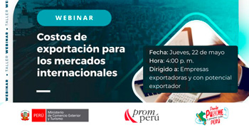  Webinar online "Costos de exportación para los mercados internacionales" del MINCETUR