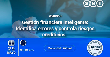  Webinar  online gratis "Gestión financiera inteligente: Identifica errores y controla riesgos crediticios"