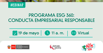 Webinar online gratis "Programa ESG 360º – Conducta Empresarial Responsable" de Promperú