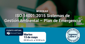 Webinar  online gratis "Sistemas de Gestión Ambiental – Plan de Emergencia" de la SNI