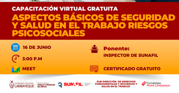  Capacitación online gratis "Aspectos básicos de seguridad y salud en el trabajo riesgos psicosociales" 