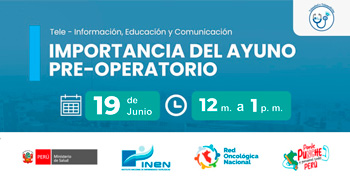 Capacitación online gratis "Importancia del ayuno pre-operatorio" del INEN