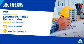 Capacitación online gratis "Lectura de Planos Estructurales" de Aceros Arequipa