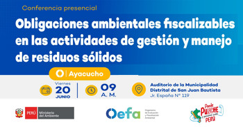  Conferencia"Obligaciones ambientales fiscalizables en las actividades de gestión y manejo de residuos sólidos"