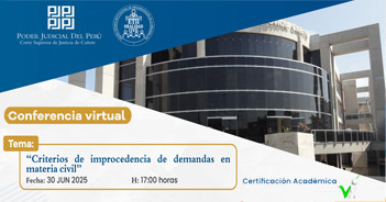 Conferencia online gratis "Criterios de improcedencia de demandas en materia civil" 