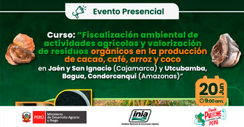 Curso presencial gratis "Fiscalización ambiental de actividades agrícolas y valorización de residuos" 