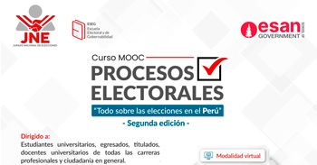 Curso online gratis "Procesos Electorales: Todo sobre las elecciones en el Perú" del JNE