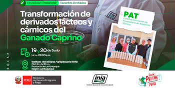  Evento presencial "Transformación de derivados lácteos y cárnicos del ganado caprino" del INIA