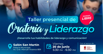 Taller presencia gratis "Oratoria y Liderazgo" de la Municipalidad de Pueblo Libre