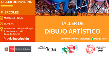 Taller presencial "Dibujo artístico"  del Museo José Carlos Mariátegui
