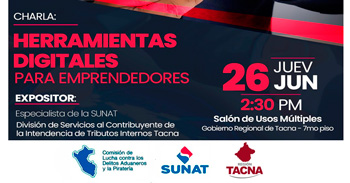 Charla presencial "Herramientas Digitales para emprendedores" del Gobierno Regional de Tacna