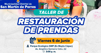  Taller presencial "Restauración de prendas" de la Municipalidad San Martin de Porres