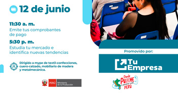  Taller online "Aprende sobre financiamiento y gestión comercial" del PRODUCE