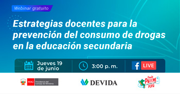 Webinar online "Estrategias docentes para la prevención del consumo de drogas en la educación secundaria"