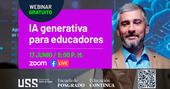 Webinar online gratis "IA generativa para educadores " del Colegio de Psicólogos de Piura