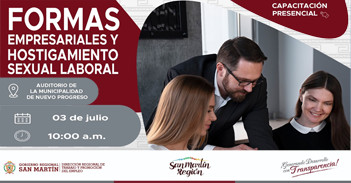  Capacitación presencial "Formas Empresariales y Hostigamiento Sexual Laboral" de la DRTPE San Martín