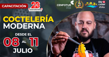  Capacitación presencial gratis "Coctelería moderna a servicios afines" del Dircetur Lima