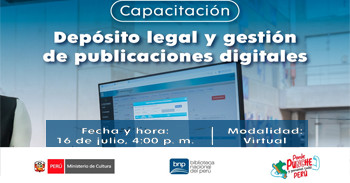 Capacitación online "Depósito legal y gestión de publicaciones digitales" de la Biblioteca Nacional del Perú