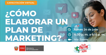 Capacitación online gratis "¿Cómo elaborar un plan de marketing?" de PRODUCE