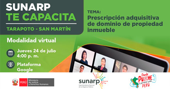 Capacitación online gratis "Aspectos técnicos en declaratoria de fábrica" de la SUNARP