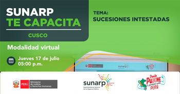 Capacitación online gratis "Sucesiones Intestadas" de la SUNARP