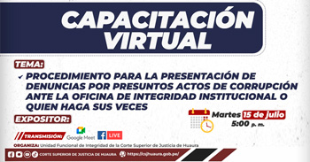 Capacitación online "Presentación de denuncias por corrupción ante la Oficina de Integridad Institucional " 