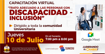 Capacitación online "Trato adecuado a las personas con discapacidad - Inclusión"  