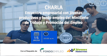  Charla presencial "Encuentro empresarial con jóvenes productivos y fondo empleo del Ministerio..."