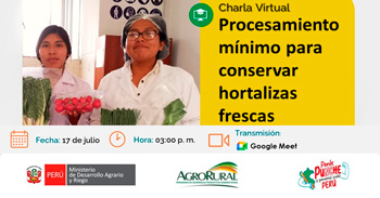 Charla online "Procesamiento mínimo para conservar hortalizas frescas" de Agro Rural