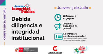 Conferencia online "Debida diligencia e integridad institucional" del MINJUSDH