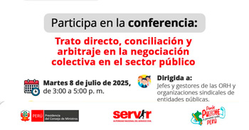 Conferencia online "Trato directo, conciliación y arbitraje en la negociación colectiva en el sector público"