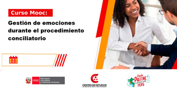 Curso online gratis con certificado "Gestión de emociones durante el procedimiento conciliatorio" del MINJUSDH