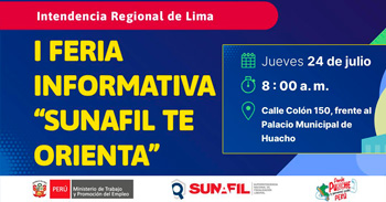 Evento presencial gratis por el 6to aniversario I Feria informativa "Sunafil te orienta"
