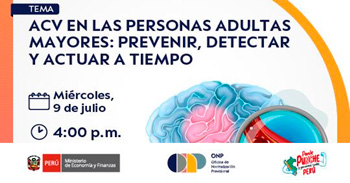  Evento online "ACV en las personas adultas mayores: Prevenir, detectar y actuar a tiempo" de la ONPE