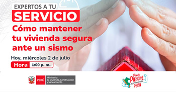  Evento online "Cómo mantener tu vivienda segura ante un sismo" 