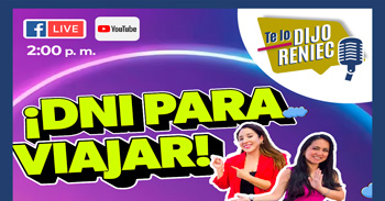 Evento online gratis "¿Puedo viajar con el DNI vencido?" del RENIEC