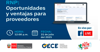 Evento online gratis "RNP: Oportunidades y ventajas para proveedores" del OECE