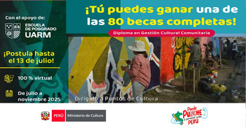 Evento online "Diploma en Gestión Cultural Comunitaria"  del Ministerio de Cultura del Perú