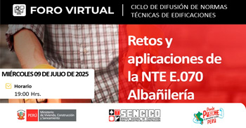  Foro online gratis "Retos y Aplicaciones de la Norma Técnica de Edificaciones E.070 Albañilería" del SENCICO