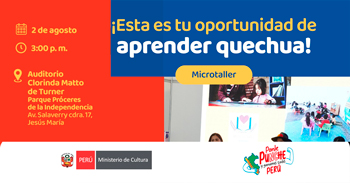 Taller presencial de la "Lengua quechua" del Ministerio de Cultura