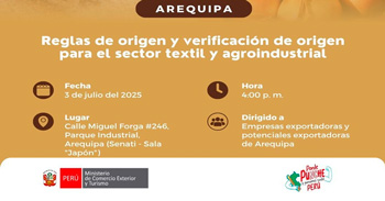 Taller presencial "Reglas de origen y verificación de origen para el sector textil y agroindustrial" 