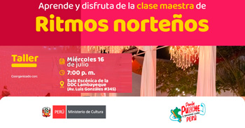 Taller presencial "Ritmos norteños" del MINISTERIO DE CULTURA